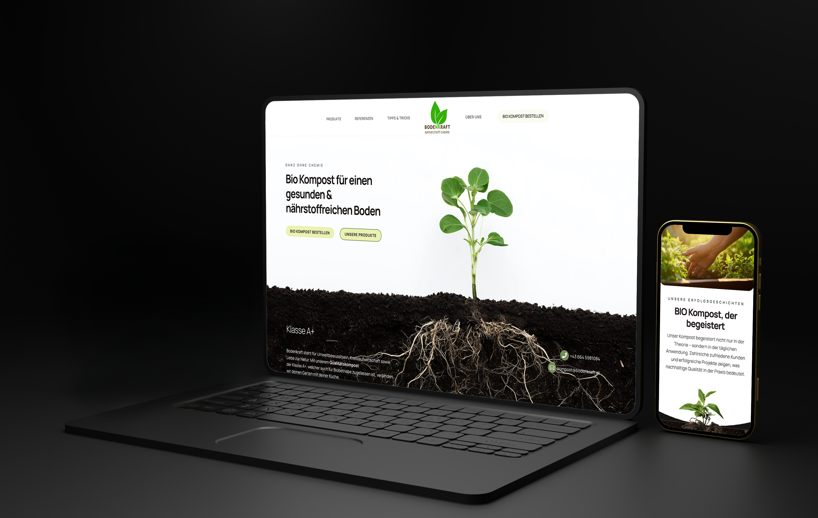 Bodenkraft — Bio Kompost Webseite