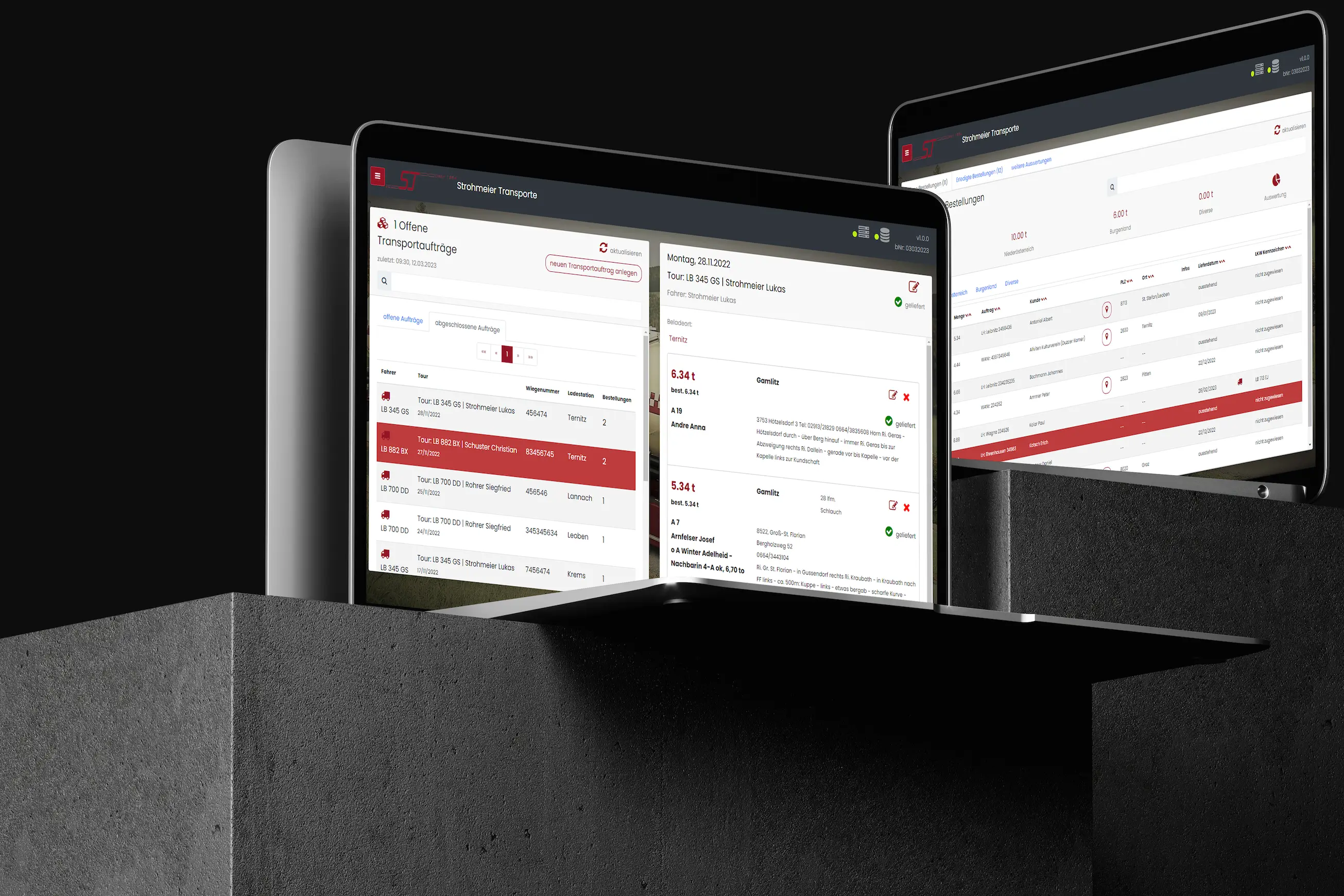 Strohmeier Transport-Software — Webapp